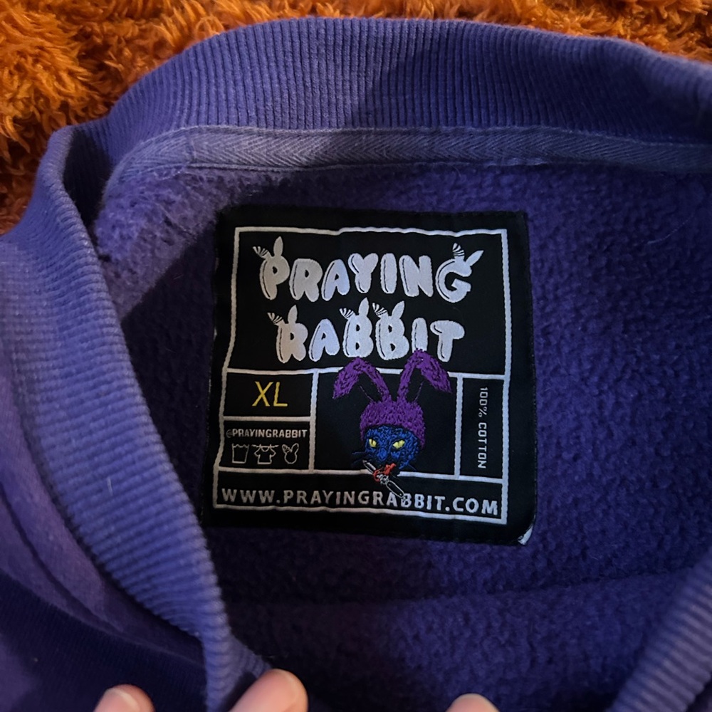 Praying Rabbit Split color crewneck - Picture 2 of 7